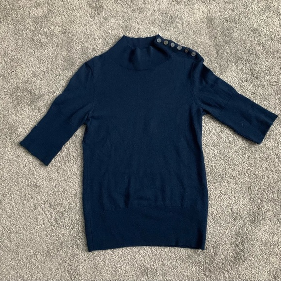 Banana Republic short sleeve cashmere sweater teal size medium - Picture 1 of 10